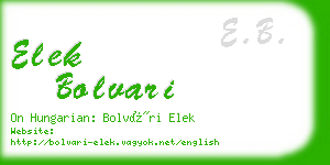 elek bolvari business card